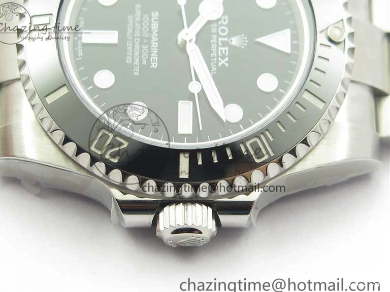 1221 Submariner 114060 No Date Black Ceramic ZZF 904L 1:1 Best Edition on SS Bracelet A Original 2989